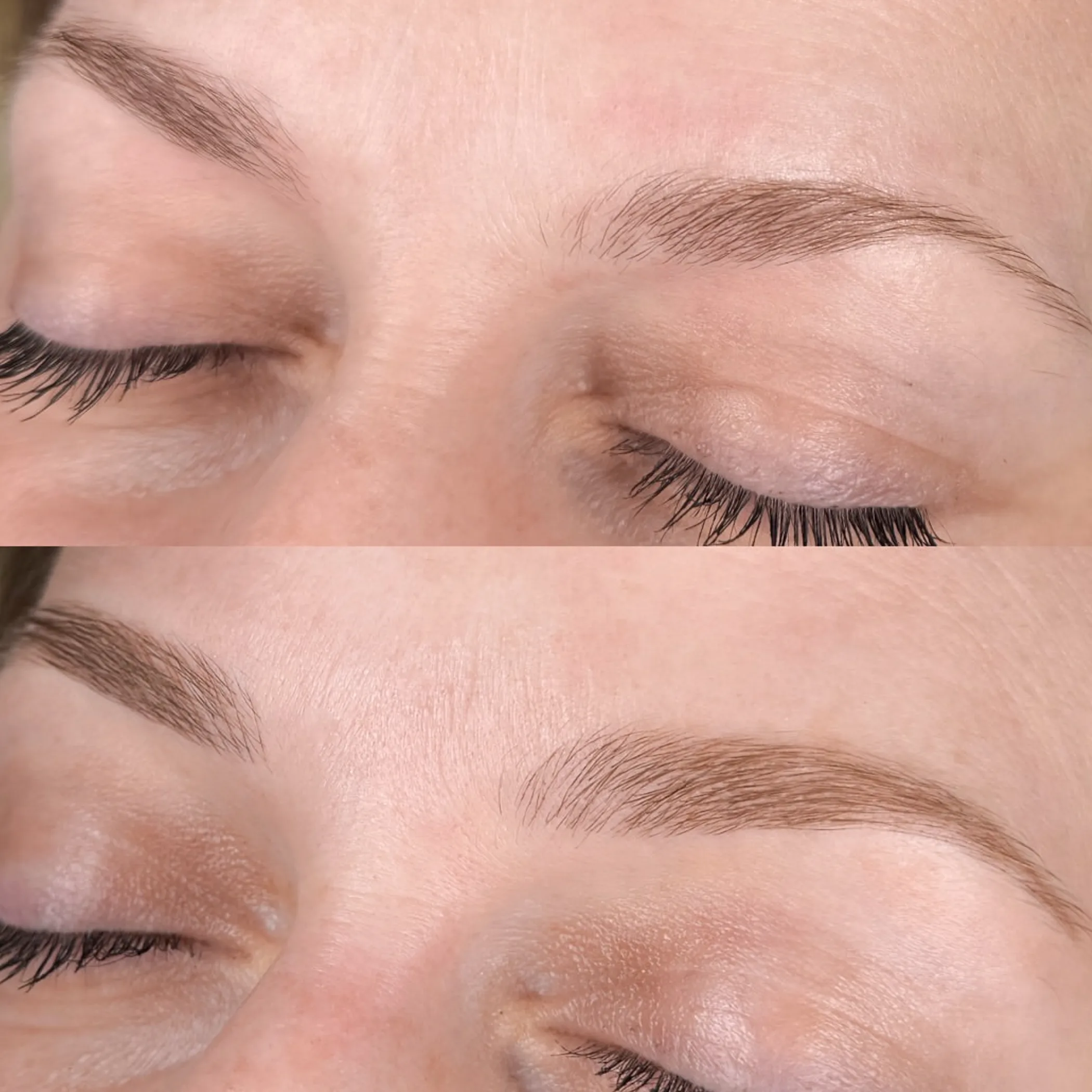 eyebrow before and after microblading
