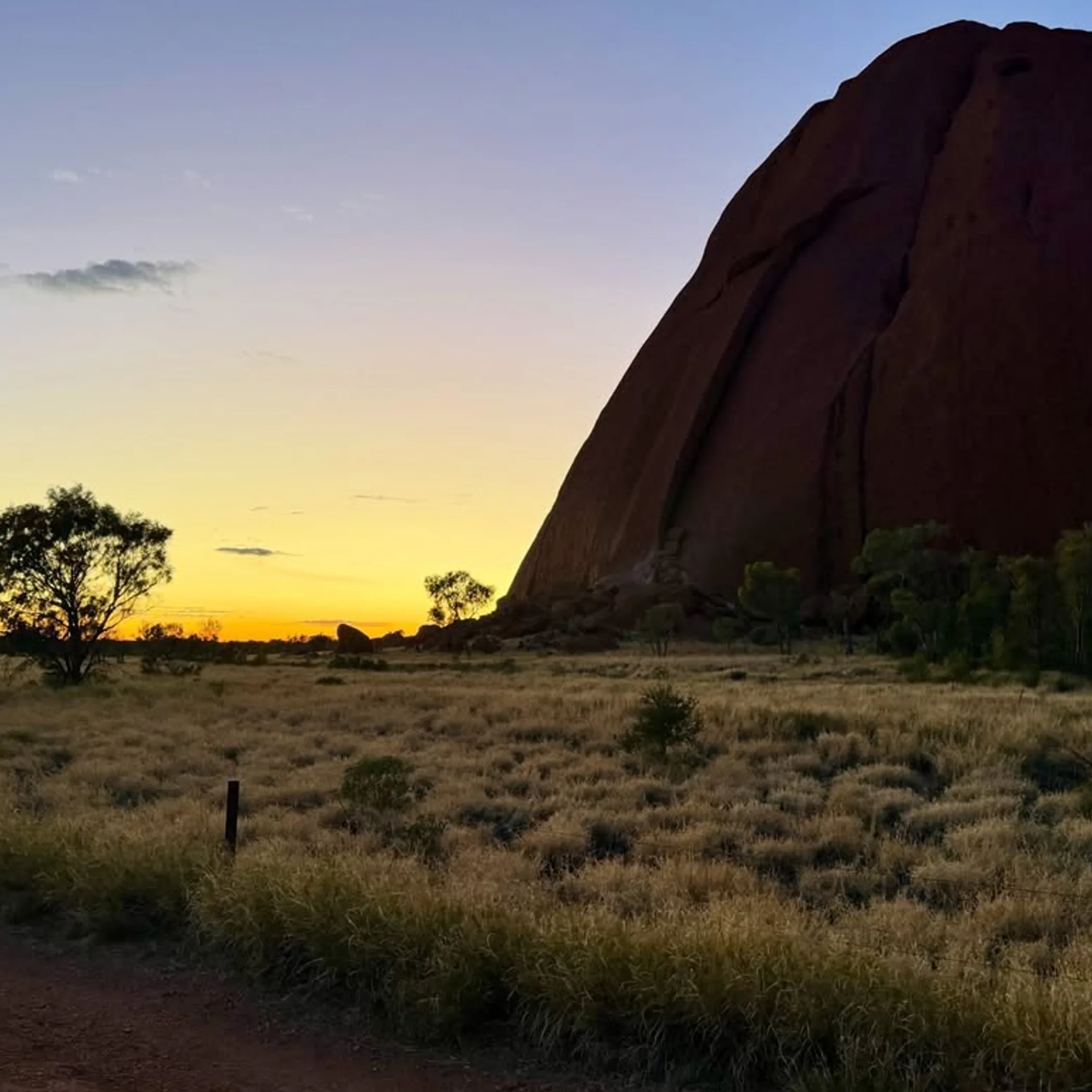 uluru and surrounding landscape