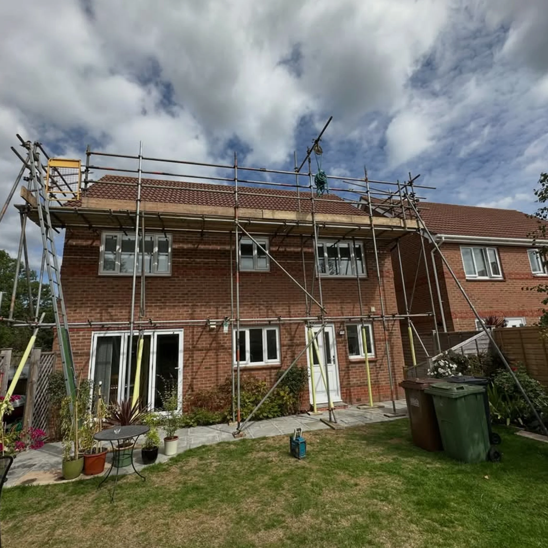 scaffolding and roofing work