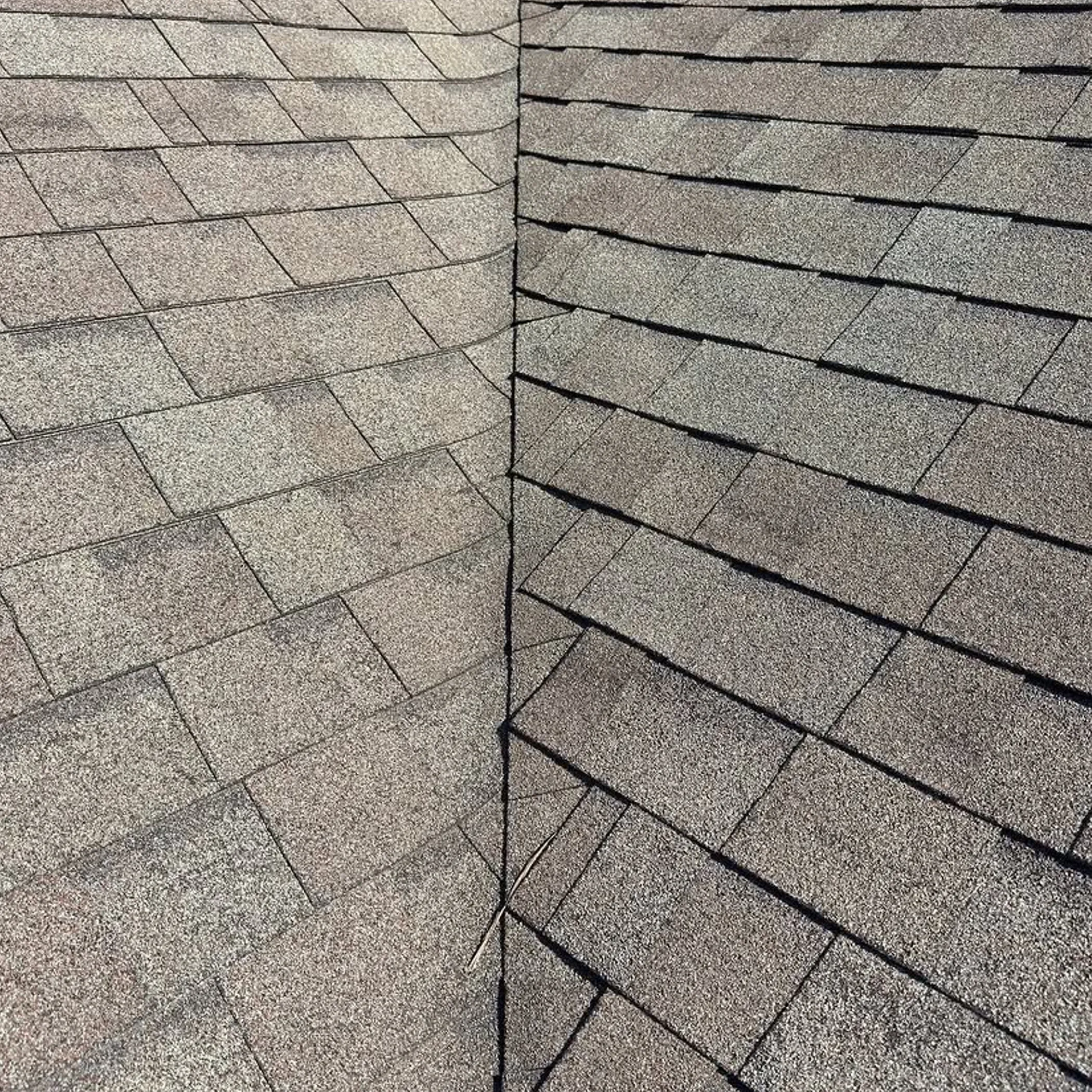 roof shingles and valley areas