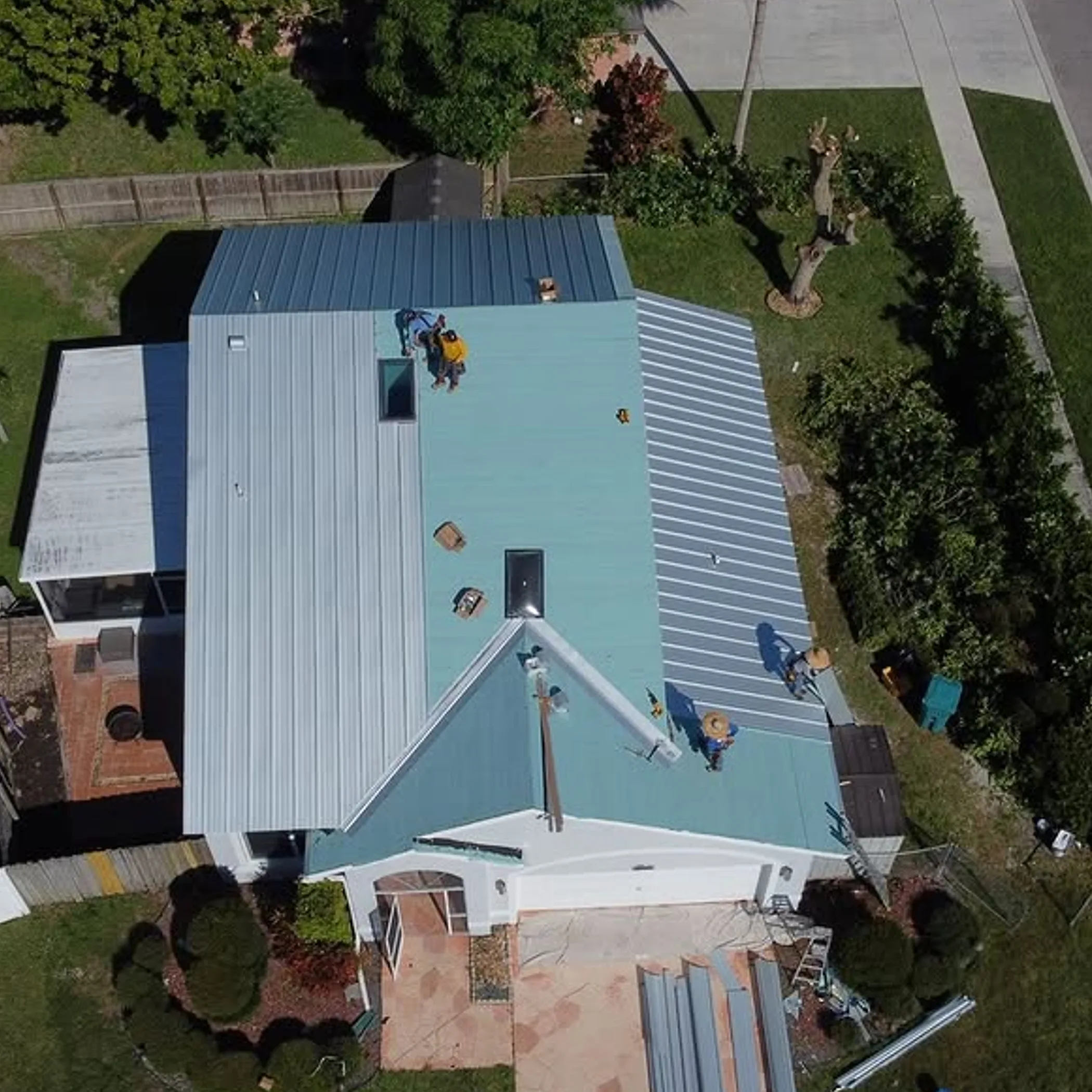 clean residential metal roof panels