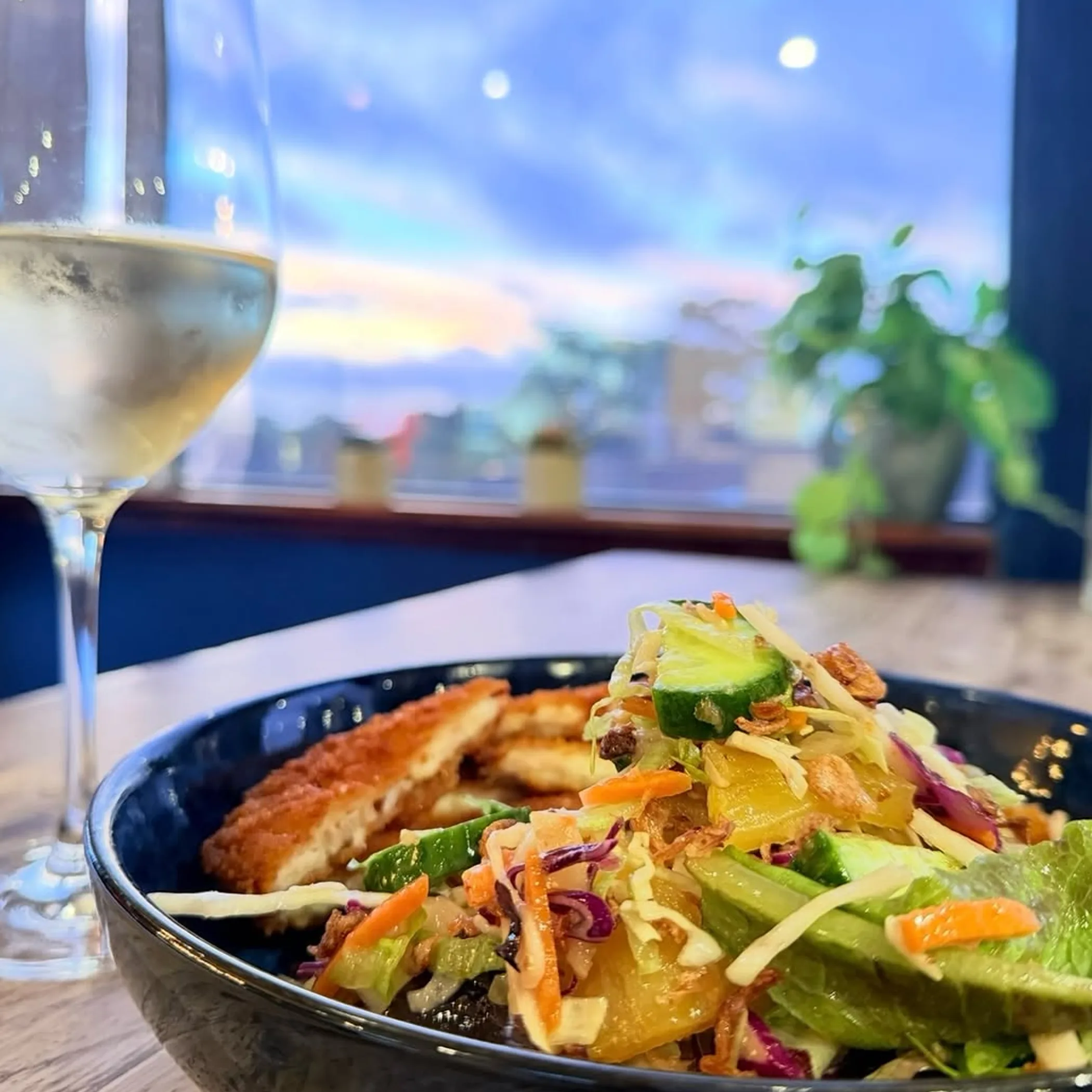 food and drinks at a bar