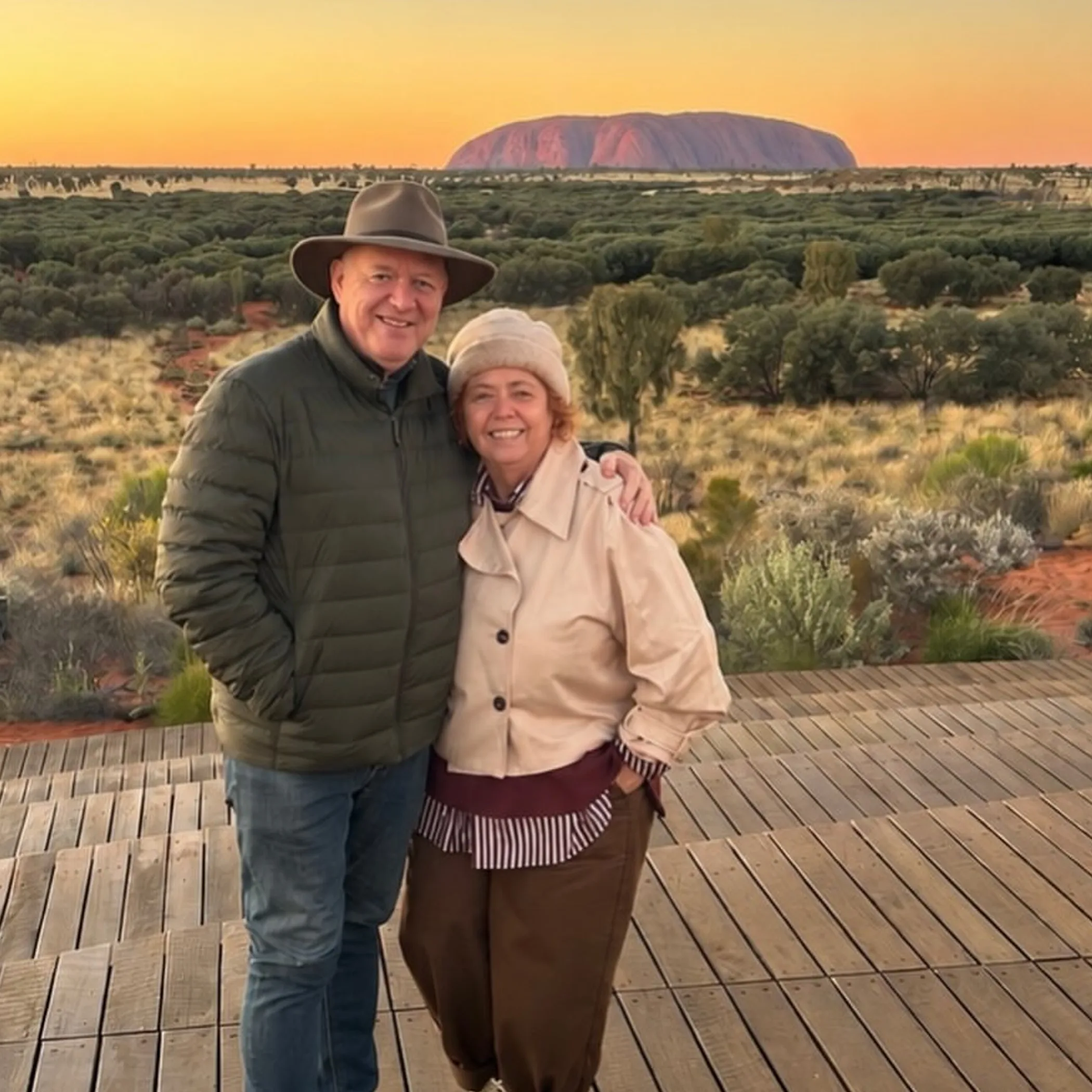 uluru and surrounding landscape