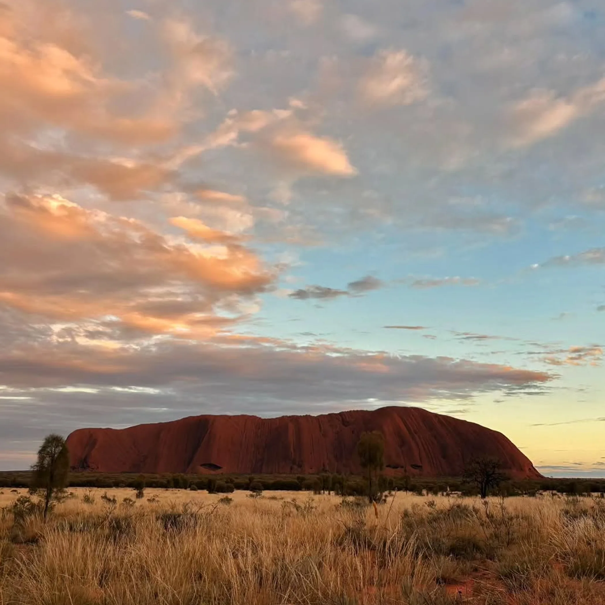 uluru and surrounding landscape